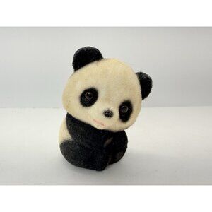 Vintage Rare Josef Originals Panda Bear Flocked Small Figurine Japan 4 Inch
